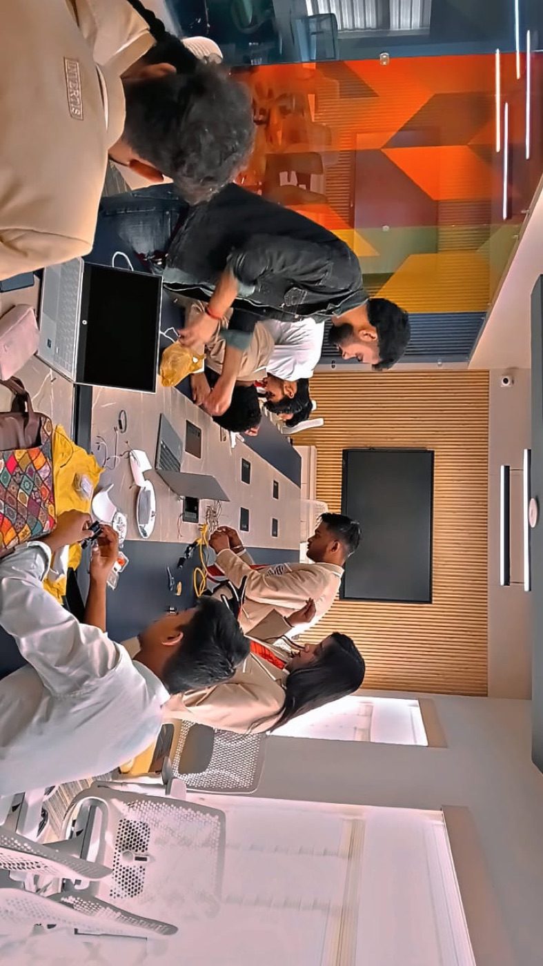 Students at a Robosix robotics lab session