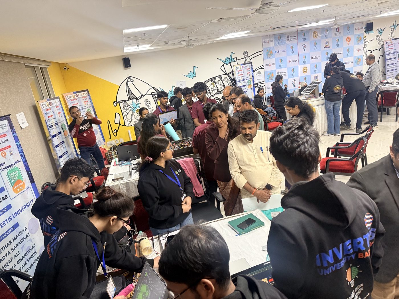 A robotics exhibition stall