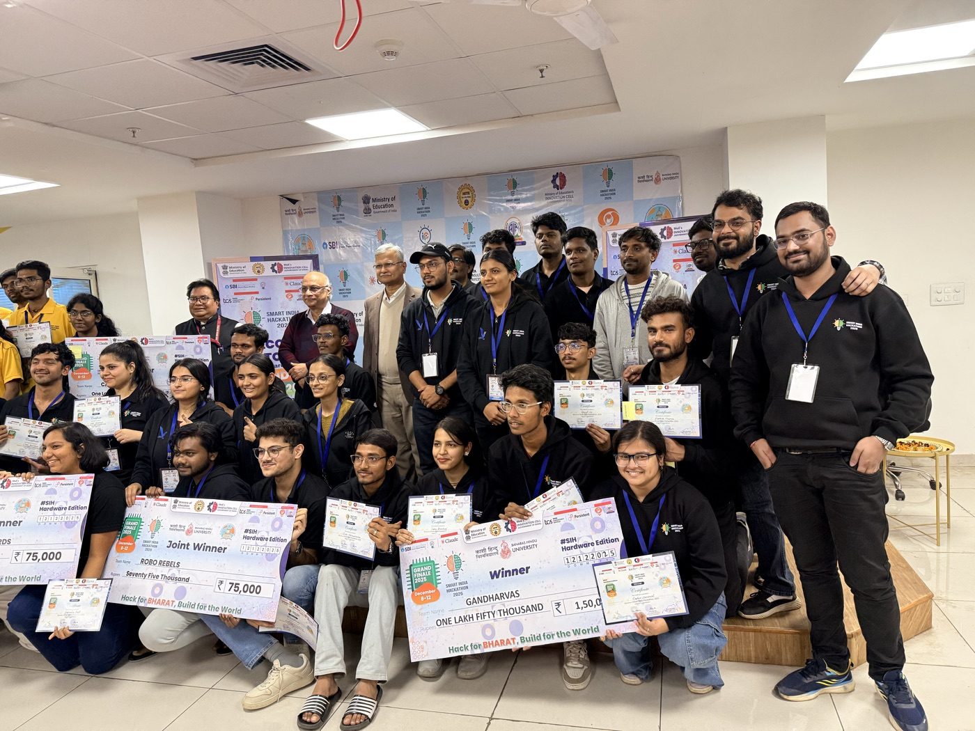 Students with their Robosix certificates